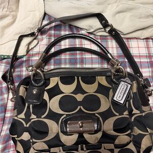 Coach Black and Tan Shoulder Bag